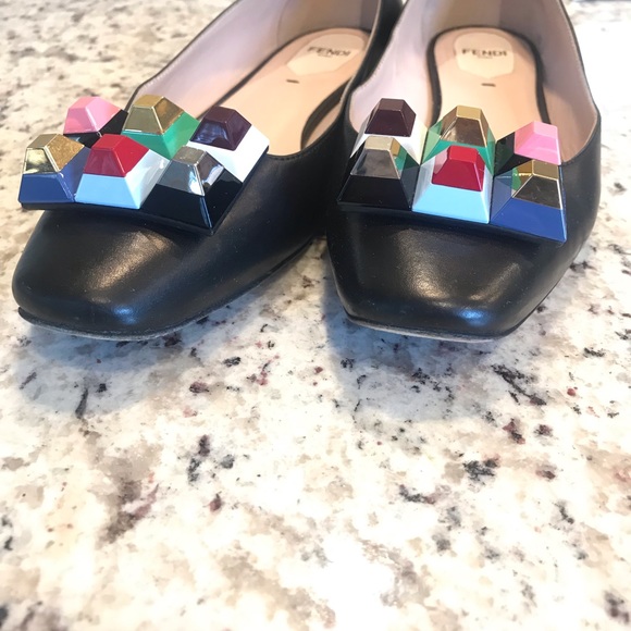 Fendi Roma Rainbow Studded Flat - Picture 3 of 4